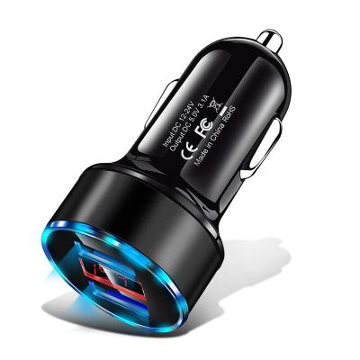 China Mobile Phone Tablet MP3 GPS Car Charging Accessories Dual Led Usb Car Charger Adapter 2 Port Display 3.1a Smart Car Charger For Iphone Mobile Phone for sale