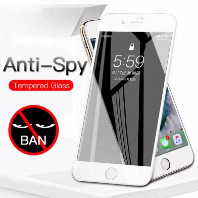 China Anti-scratch 0.33mm Cell Phone 3D Tempered Glass Protector Full Screen Anti-Spy Silk Printing Protective Film For iPhone 6 7 8p X XR XS Max for sale