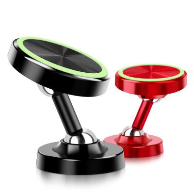 China 360 Degree Rotating Universal Magnetic Mobile Phone Holder 360 Degree Car Phone Holder Desk Logo Luminous Dashboard Holder Customized for sale