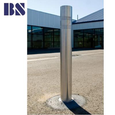 China Low Security Stainless Bollard For Promotion Manual Stainless Steel Bollard Road Safety Bollard for sale