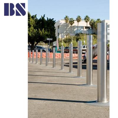 China Supermarket Stainless Steel Bollard Pavement Safety Stainless Bollard Manual Bollard For Traffic Control for sale