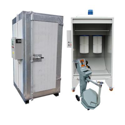 China Machine repair shops powder coating equipment with manual powder coating booth and electric coating oven for sale