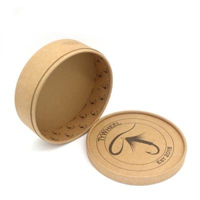 China Handmade Custom Round Box Set 25mm Gift Box Candle With Cylinder For T Shirt Brown Kraft Paper Cardboard Tube Chocolate Hat Gift Boxes for sale