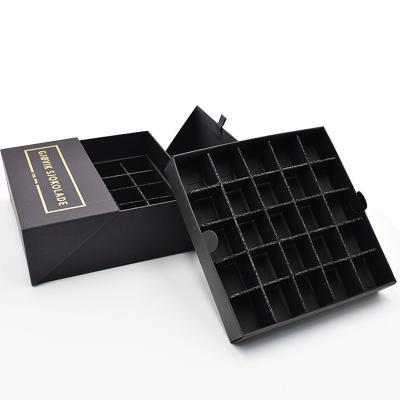 China Recycled Materials Personalized Truffles Chocolate Sliding Drawer Packaging Boxes Handmade Luxury Chocolate Candy Truffles Magnetic Paper Gift Box for sale