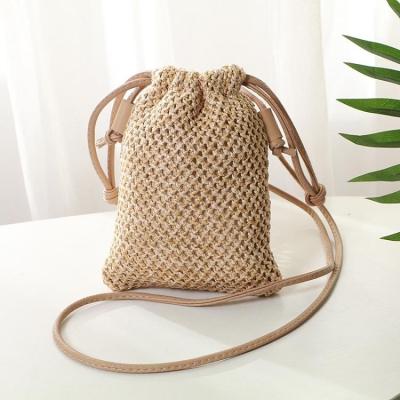 China Wholesale 2022 Bohemia Fashion Bag Wallet Phone Body Straw Suction Cross String Bags Bohemian Style New Design For Girls Beach Bag Women for sale