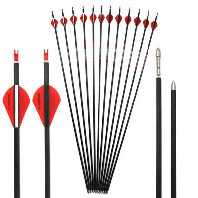 China Hunting Plastic Archery Arrows 31inch Archery Paddles Tips ACCMOS Arrow ID 5.2mm Carbon Point -700 Replaceable Pure Steel Spine 300 for sale