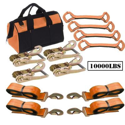 China Polyester 8-Point Vehicle Tie Down Kit With Snap Hook On Both Ends for sale