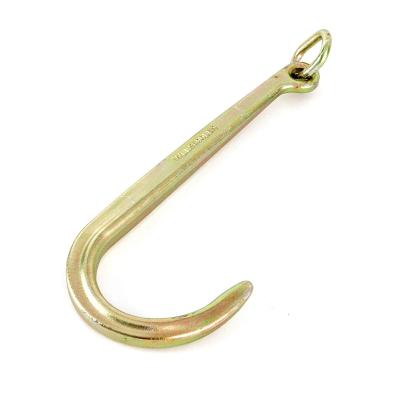 China Automotive industry 15 inch long J-hook with Ring For Towing for sale