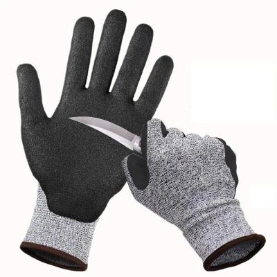 China Custom Logo Glass Industry Heavy Duty Maintanence Gloves Gardening Nitrile Cut Resistant Gloves for sale