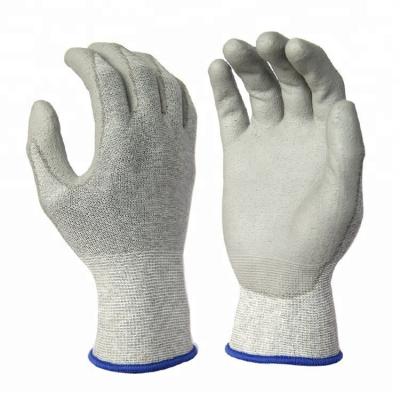 China Carbon Nylon Fiber PU ESD Gardening Anti Static Gloves for sale