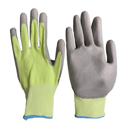 China Gardening 13 Gauge HVI HPPE Anti Cut PU Resistant Gloves for sale