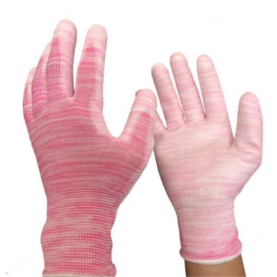 China OPTIMUMS 13 Gauge Color Polyester Gardening PU Coated Garden Gloves Woman Wear for sale