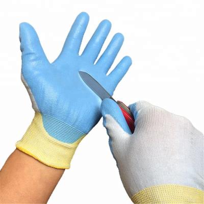 China Gardening 18G Cut Level 3 PU Anti Cut Work Gloves for sale