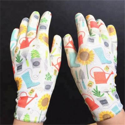 China Printed Gardening Gloves Transparent Gardening Gloves Work Nitrile for sale