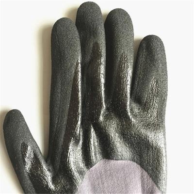 China 15 Gauge Spandex Nitrile Grip Safety Nylon Sweat Absorbing Gardening Glove for sale