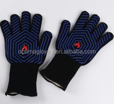 China Wave Oven Gardening Heat Resistant Silicone Coated Micro Gloves for sale