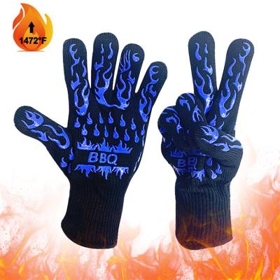 China Dotted Barbecue Oven Glove Extreme Heat Resistant Grill BBQ Gloves from Oven Mitts for sale