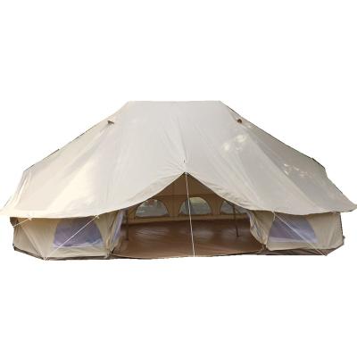 China Water Proof Family Camping And Winter Glamping Cotton Canvas Yurt Bell Outdoor Four Season Tent With Mosquito Screen Door for sale