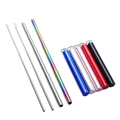 China Hot Sale 304 Extension Type Portable Adjustable Foldable Metal Amazon Telescopic Drinking Straw for sale