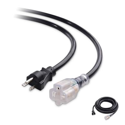 China Outdoor Rated Heavy Duty 12 A.W.G. Extension Power Cable 20 Home Appliance GENERATOR Amps with LED Light in 25 feet (NEMA 5-20P to NEMA 5 for sale