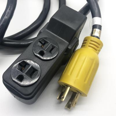 China Home Appliance Locking Power Supply Cord With 3 Outlet Extension Strip for sale