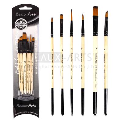 China Artist Paint Nail Brushes Value Synthetic Acrylic Paint Pack With Black Tip Art Painting Brush Set for sale