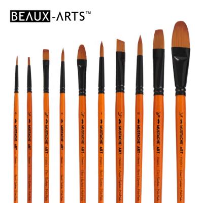 China Oil MUSTACHE 10 Pcs Acrylic Painting Brush Art Supplies Artist Painting Brush Set for sale