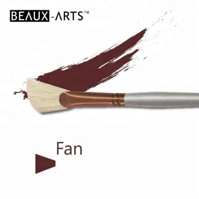 China Angular Oil Paint Fan Snapped Chungking Hog Hair Oil Artist Brushes Set for Oil and Acrylic Paint for sale