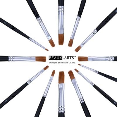 China 100% Professional Hair Artist Acrylic/Sand Flat Watercolor Paint Brush for Acrylic and Watercolor for sale