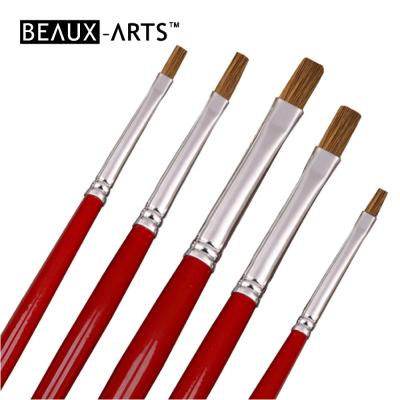 China Watercolor& 100% Professional Flat Sand Hair Acrylic Watercolor Brush Acrylic Artist Painting Brushes for sale