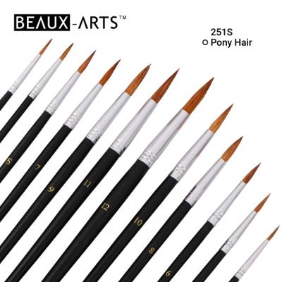 China Watercolor/Gouache Acrylic Tempra & Good Resilience 12 Pieces Watercolor Goat Hair Paint Brush Set for Wholesale for sale