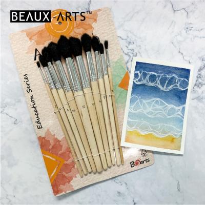 China For Watercolor Use Black Goat Hair Watercolor Paint Brushes Round Artist Brush Set With Plain Birch Wood Handle for sale