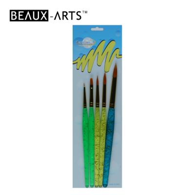 China High Qulaity Raw Material 5pcs Kids Acrylic Paint Brush Colorful Acrylic Paint Brush For Children And Craft for sale