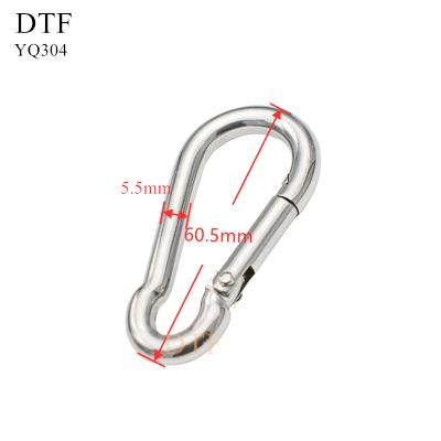 China 60mm Snap Hook Carabiner Stainless Steel Safety Buckle Snap Buckle Spring Nickel Free Stainless Steel for sale