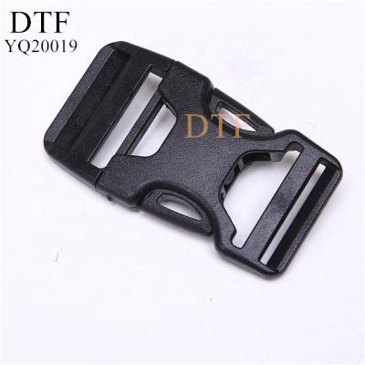 China Hardness ; Black Plastic Quick Release Buckle Clasp Double Durable 20mm Side Regulating Buckle for sale