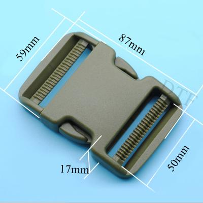 China Hardness ; Elasticity 50mm Army Green Release Side Buckle Plastic Tactical Military for sale