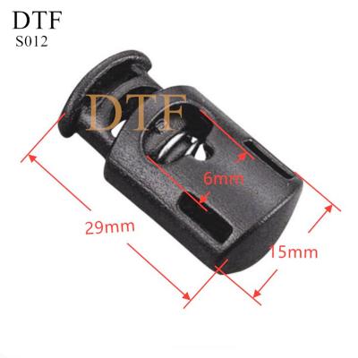 China Nickel Free Black Plastic Spring Stopper Push Button Spring Rope Color Rope Lock Rubber Stopper for sale