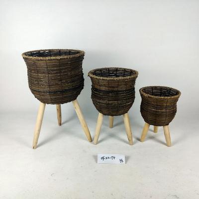 China Natural Flower Willow Hand & Woven Indoor Home Decor Flower Pot Planter for sale