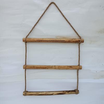 China Rustic Decorative Recycled Wooden House Stick Ladder for sale