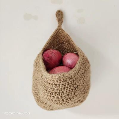 China Modern Interesting Looking Hand - Woven Indoor Cotton Room Wall Hanging Pot Basket for sale