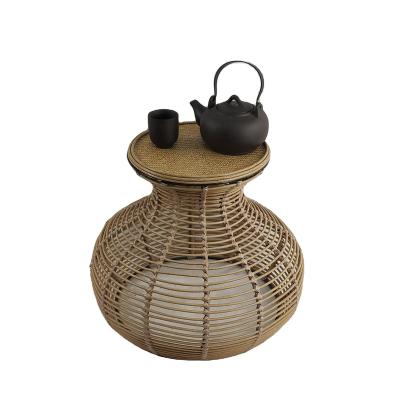 China Recycled Recycled Handmade Weaving Rattan Tall Coffee Table for sale