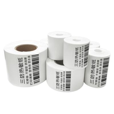 China Wholesale White Direct Thermal Barcode Labels Rolls Custom Printing Paper Sticker Waterproof for sale