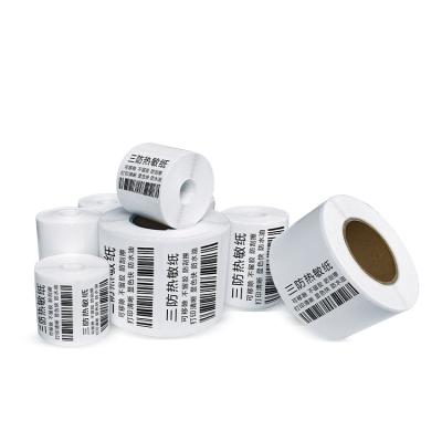 China Waterproof Hot Selling Direct Private Packaging Labels Barcode Label Thermal Paper Adhesive Label Roll for sale