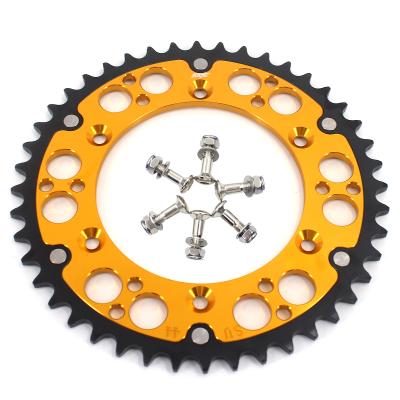 China Aluminum Alloy KKE 44T 50T Chain Sprocket Compatible With Suzuki RMZ250 DRZ400 RM125/250 Motorcycle Accessories Aluminum Gold for sale