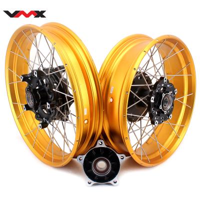 China » Wheels Tubeless Rims Replacement » 3.0*19 VMX Aluminum 6082-T6 / 4.25*17 For BMW F750GS 2019-2020 Black Gold Hub Rim for sale