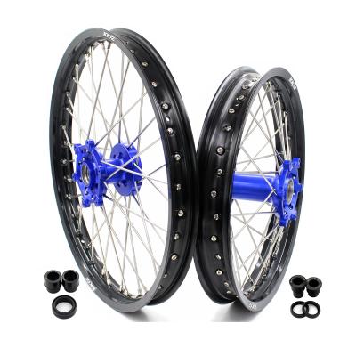 China 6082-T6 Aluminum KKE 21/18 Enduro Compatible with YAMAHA WR250X Spoked Wheels Rim Set Aluminum Alloy Blue Hubs 2008-2011 for sale