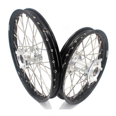 China 6082-T6 Aluminum KKE Motocross Kid's Big Wheels Rims Set 2021-2022 Gas MC 85 Hub Black Silver Aluminum Rim Fit for sale