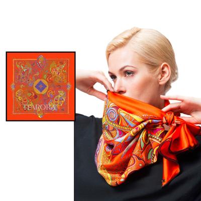 China Aurora Branded Business Gifts Designer Scarves Women Lady Colorful Square Shawls 100% Twill Luxury Silk Scarf 90cm for sale