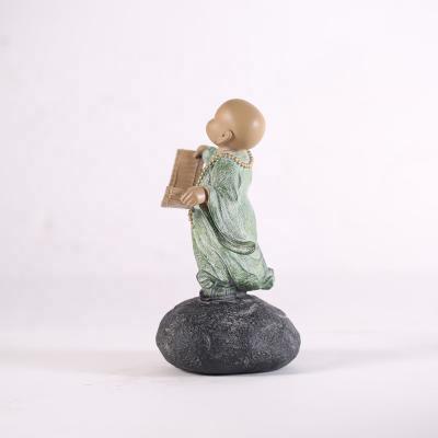 China Dropshipping China Products 2021 Popular Hot Selling Stone Ornament Crafts Cute Chinese Shaolin Monk Home Interior Decor Figurines for sale