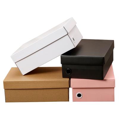 China Recyclable Shoe Storage Box Accept Custom Printed Logo Gift Box Collapsible Corrugated Paper Box For Packaging Shoe for sale